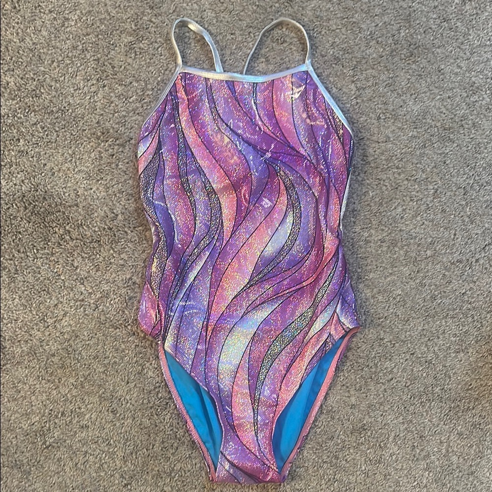 Purple and Pink Swirl One-Piece Swimsuit